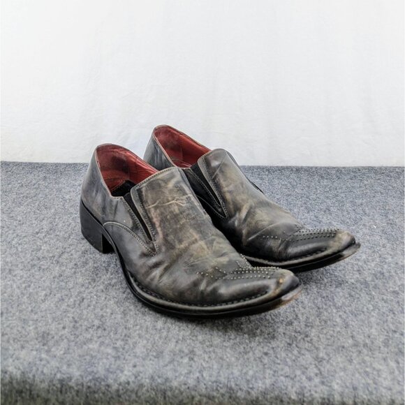 Jo Ghost Men’s Slip-On Shoes EU 39 US 6.5 Italy Distressed Leather Resoled Heels - Picture 13 of 16